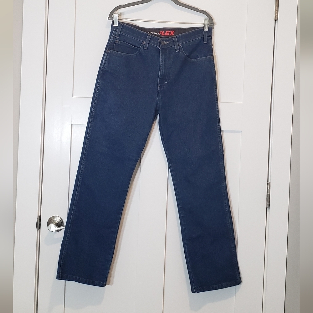 Dickies Flex Jeans Mens Size 32 X 30 Stretch Hi Rise Blue Denim